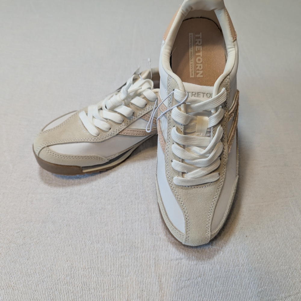 Tretorn White and Tan Athletic Shoes